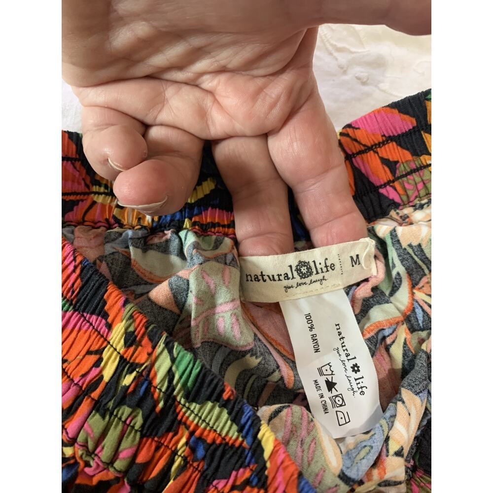 Natural Life Palazzo Pants Wide Side Slit Leg Womens Medium Hippie Beachy Boho - Picture 9 of 11